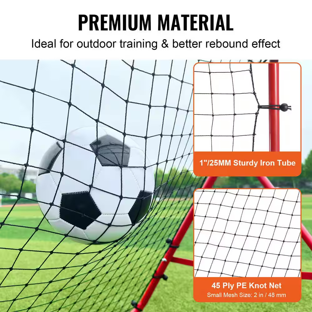 Soccer Rebounder Rebound Net Kick-Back 39 In. X 39 In. Portable Football Trainin