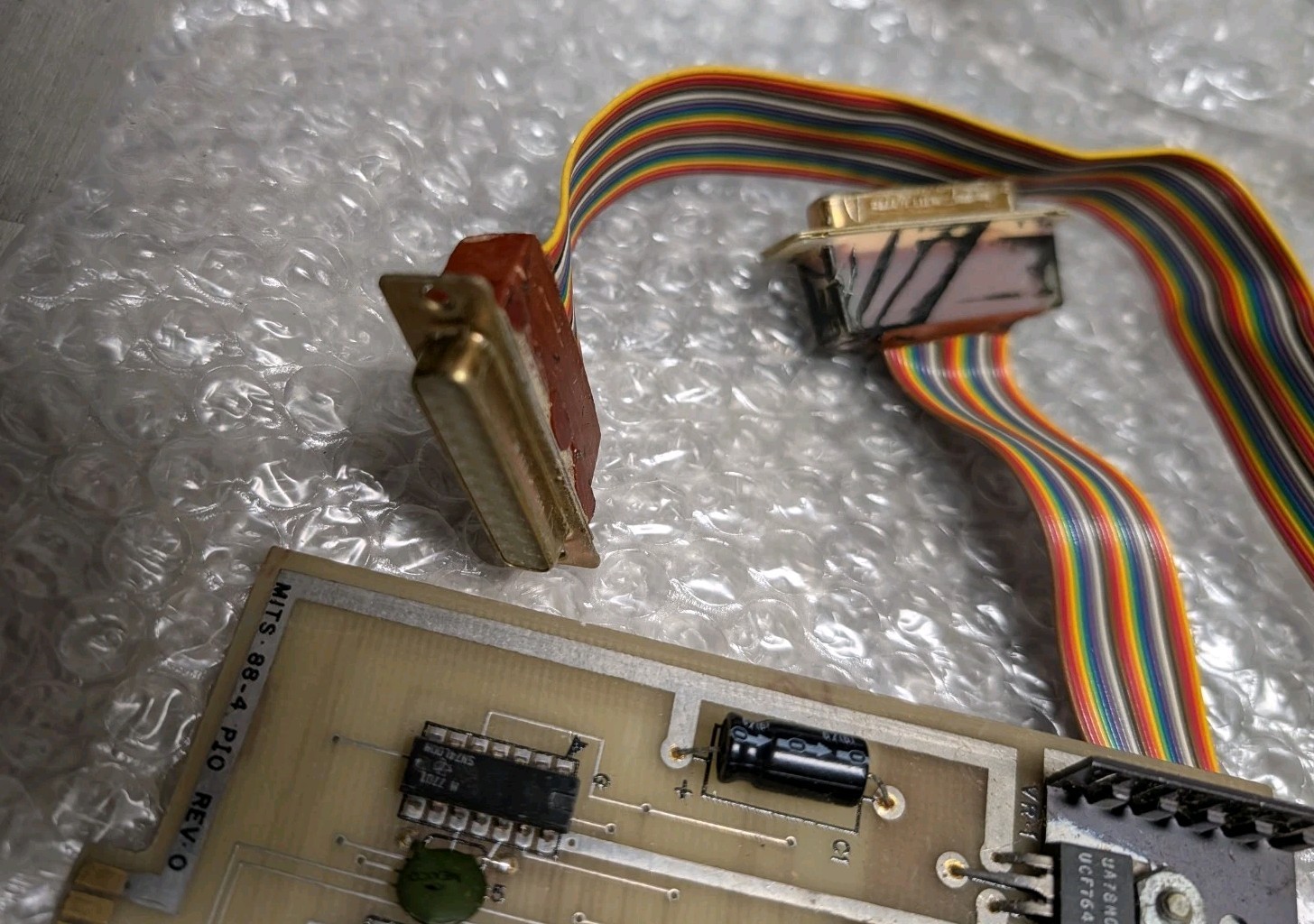 MITS Altair 88-4PIO Parallel interface board. 2 of 4 parallel ports & cables