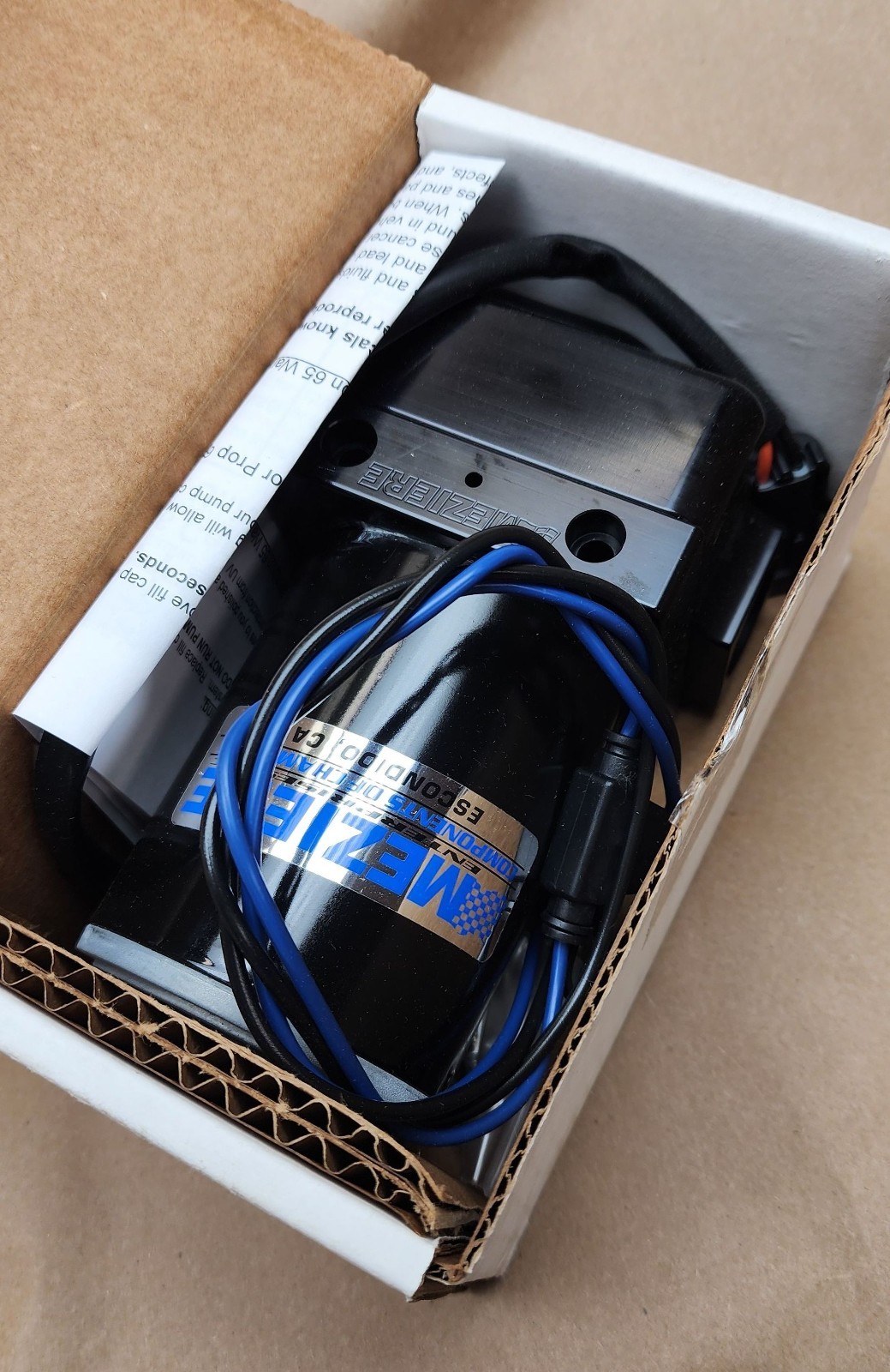 Meziere WP136S Inline Electric Water Coolant Pump black 12V 20 gpm, -12AN O-ring