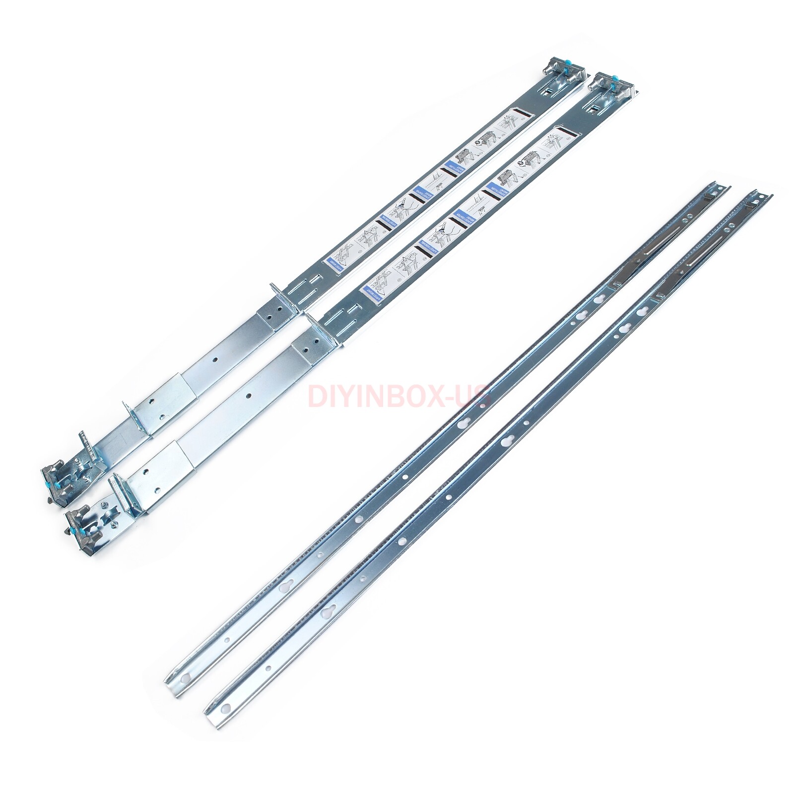 Dell PowerEdge R320 R420 R620 R630 R640 1U Static Ready Rail Rails Kit 053D7M