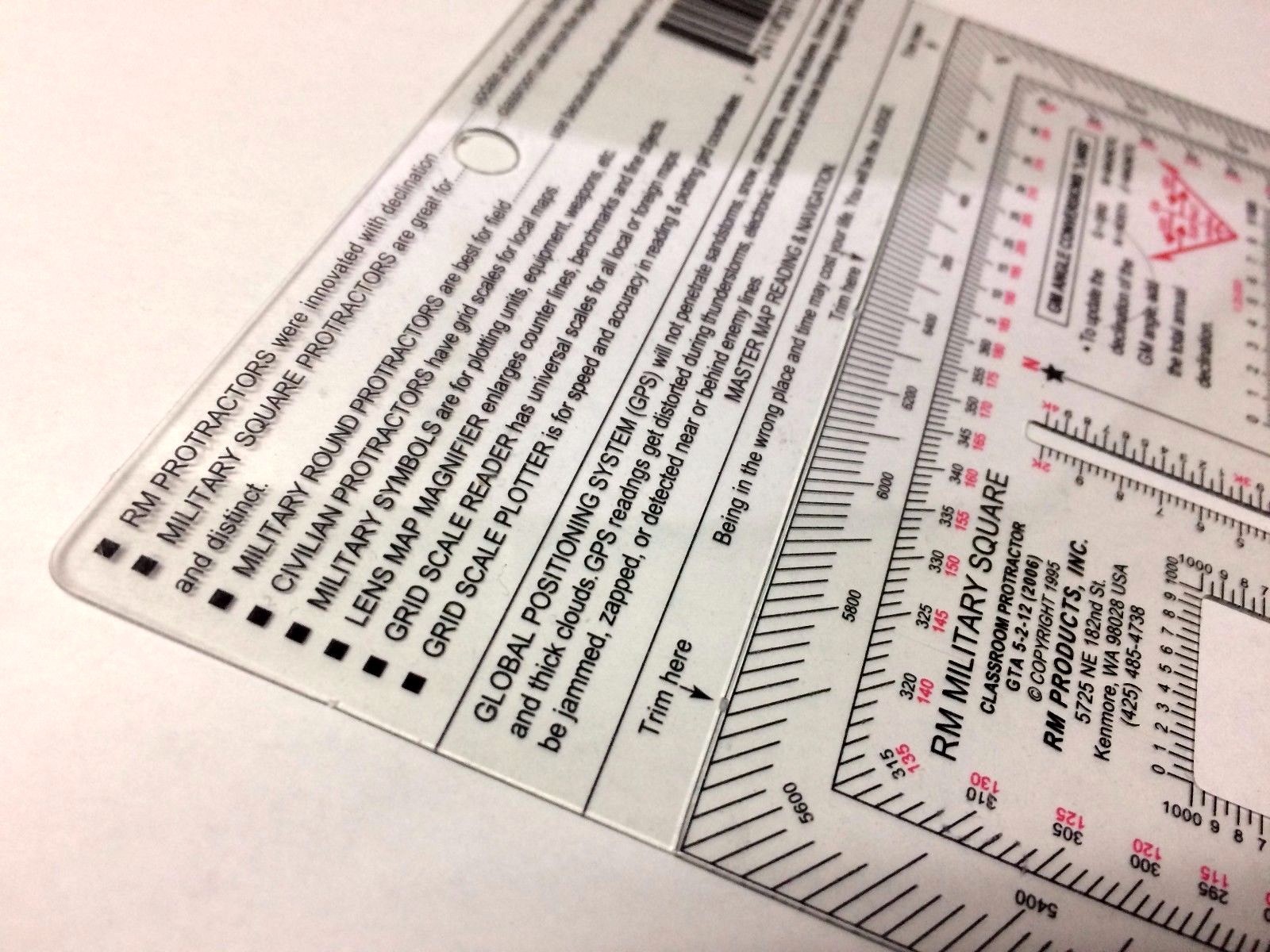 RM PRODUCTS Military Square Protractor (Red)