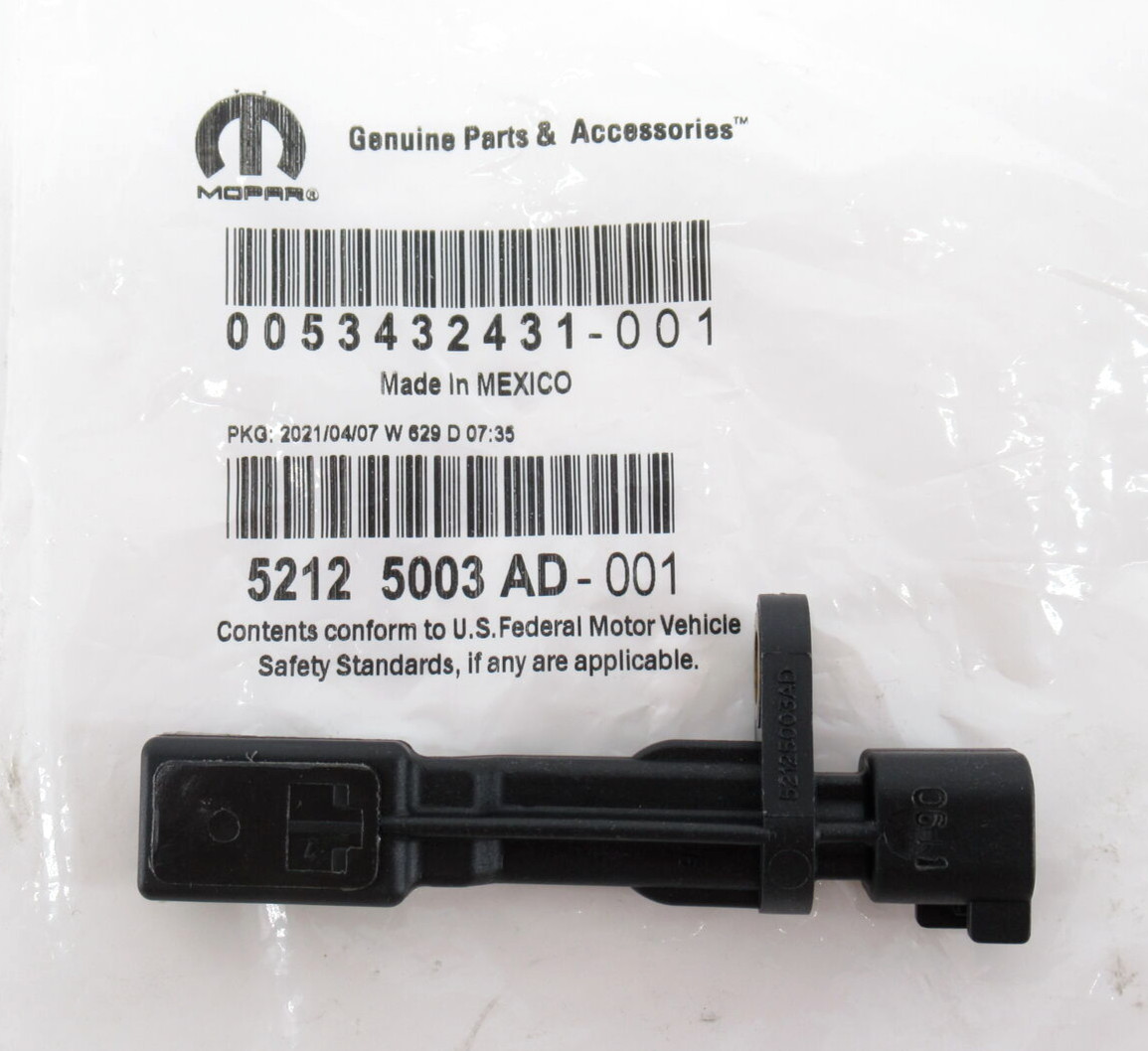 Genuine OEM Mopar Jeep Dodge 52125003AD Rear ABS Anti Lock Brakes Speed Sensor