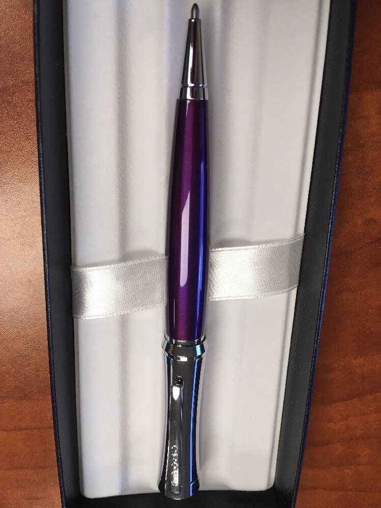 Cross Parasol Chrome and Violet Twist Ballpoint Pen