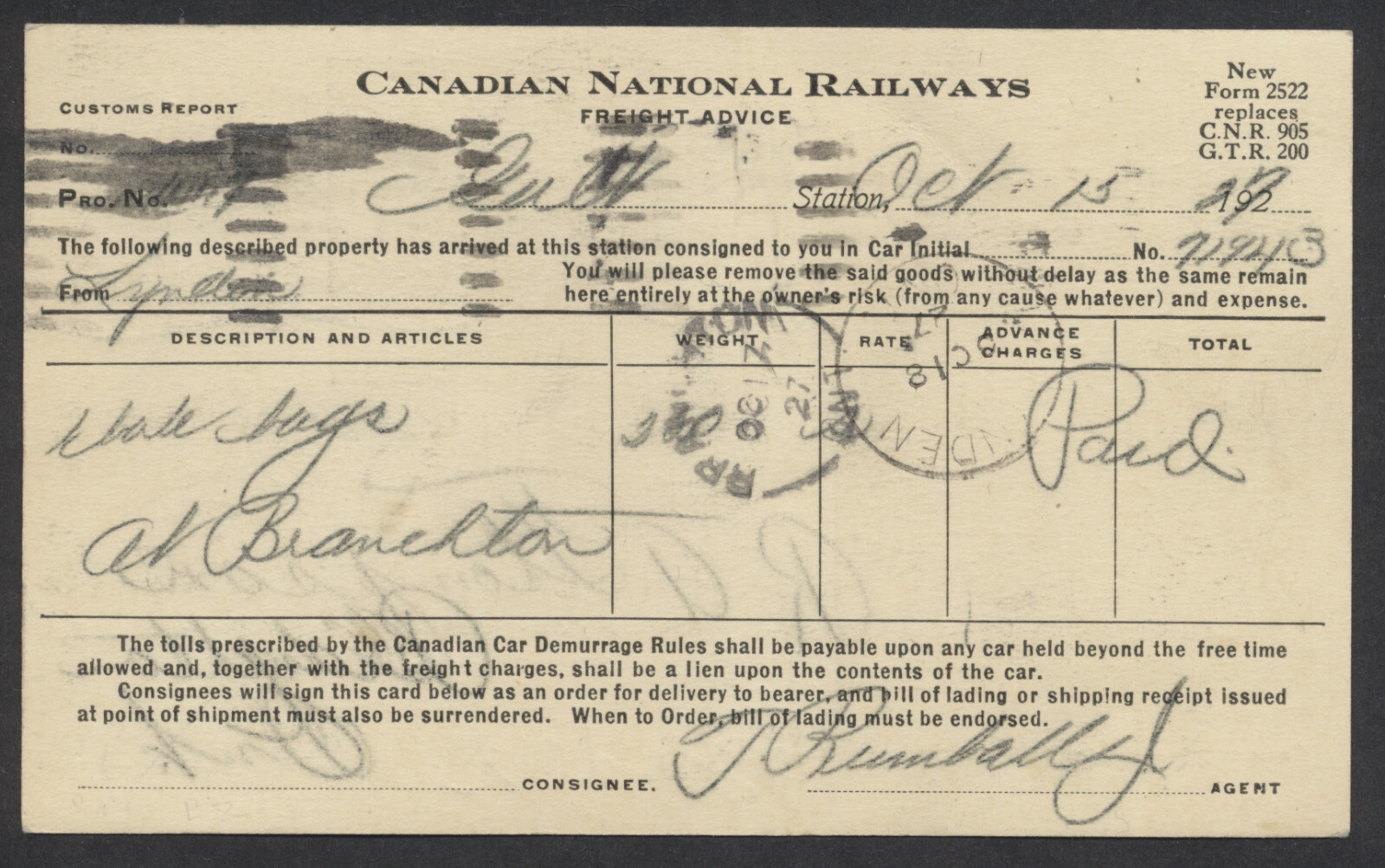 1927 Canada CNR B2 Amethyst Lake Jasper View Card Admiral Used Freight Advice