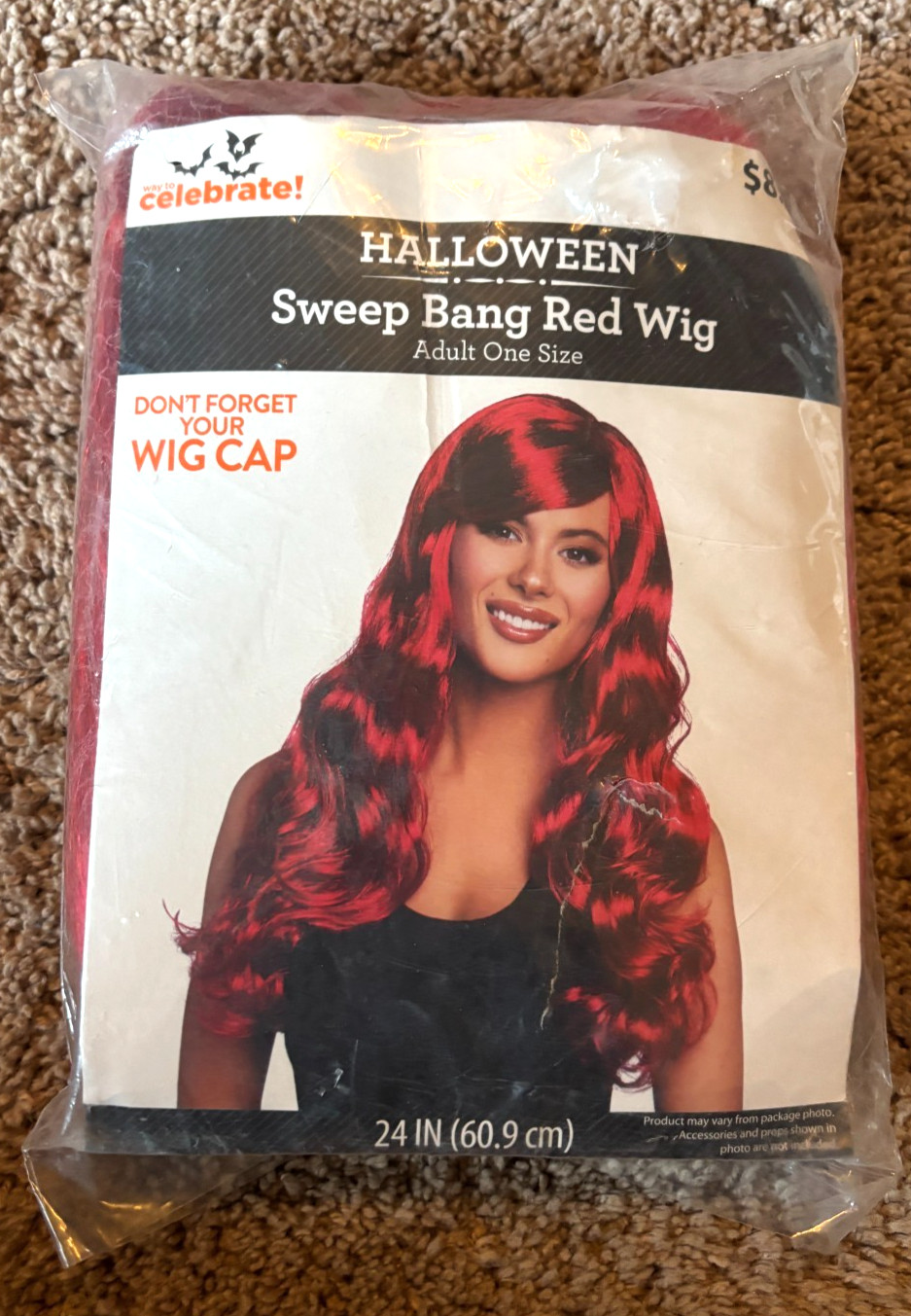 Sweep Bang Red Wig Long Hair Halloween Costume Size Adult
