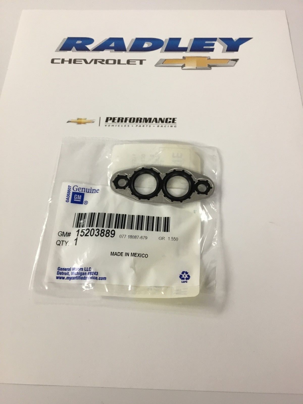 NEW GM OEM OIL COOLER-Pipe Assembly Gasket 15203889