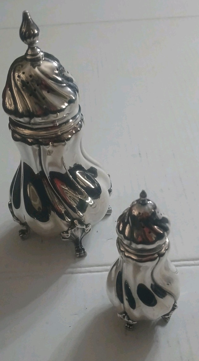 Vintage German 830 Silver Pair of Shakers Signed Deyhle Gebruder