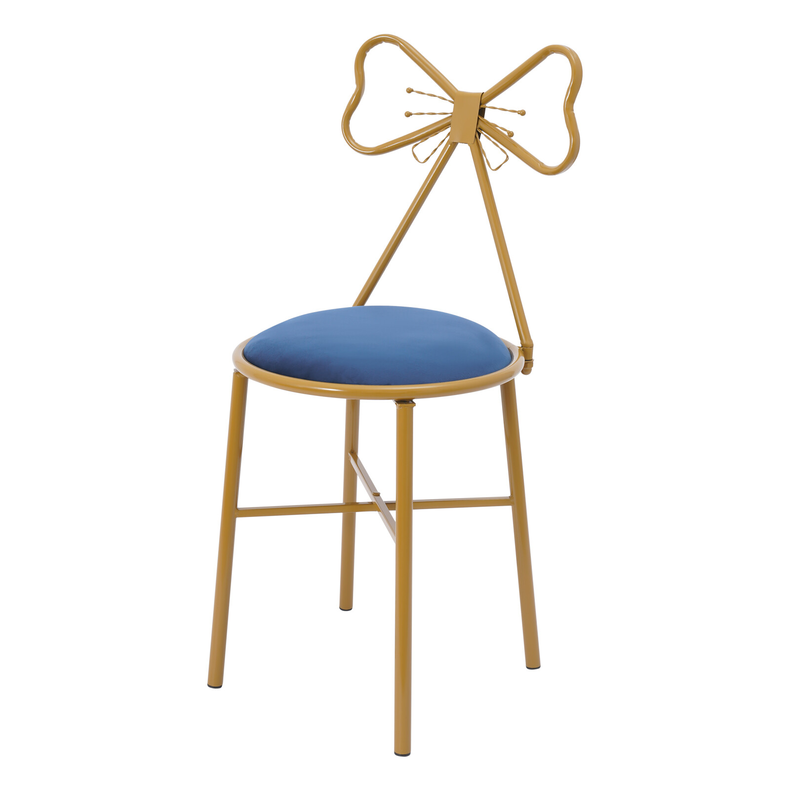 Elegant Butterfly Backrest Chair - Velvet Vanity & Dining Stool