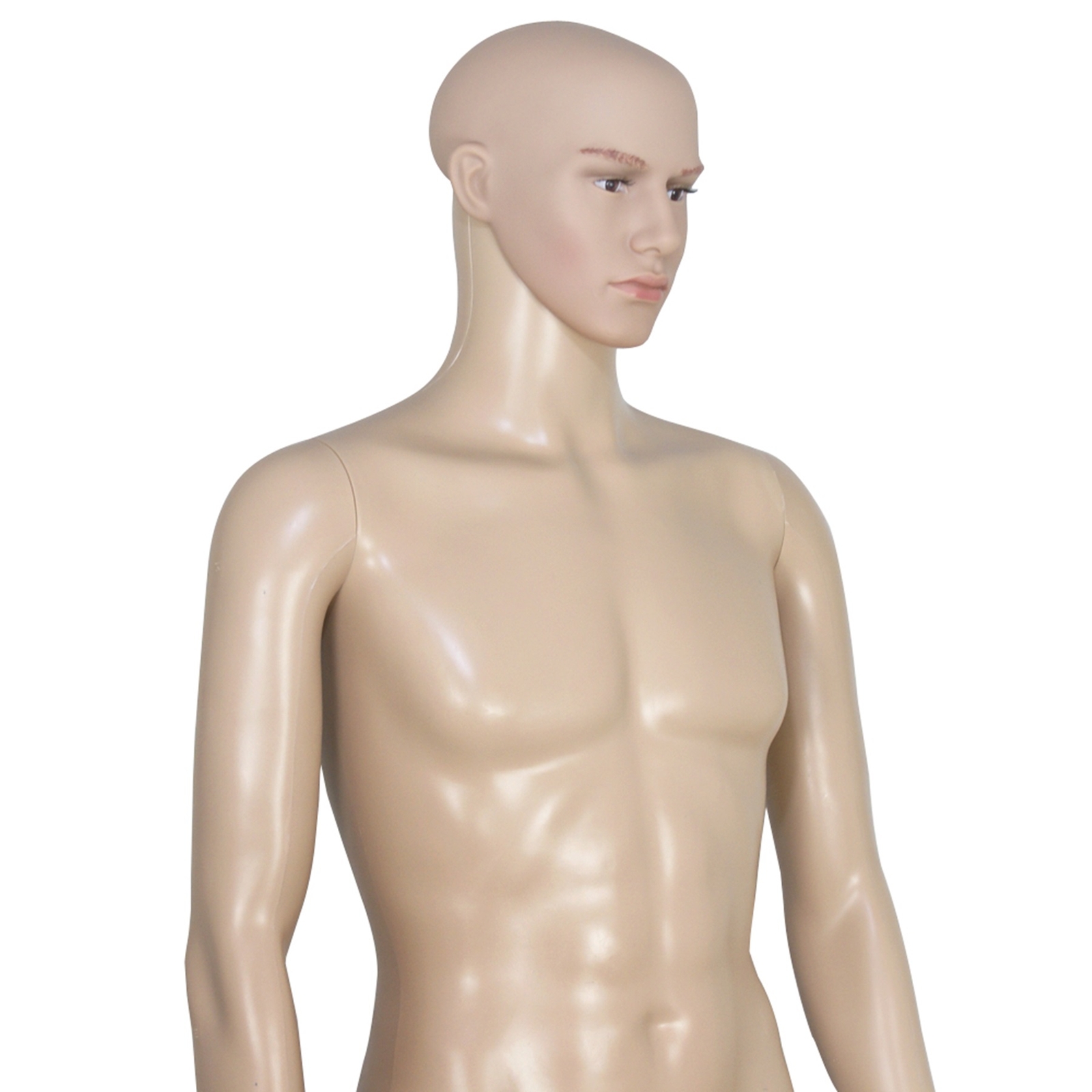 72"H Male Mannequin Full Body PP Realistic Display Head Turns Dress Form w/Base
