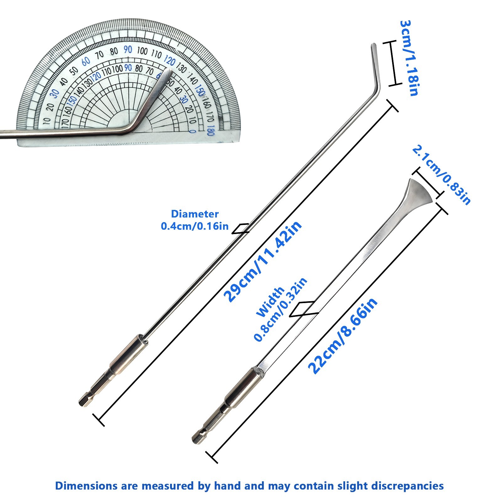 20 Pcs Paintless Dent Removal Push Rods Kit, Automotive Panel Dent Removal Hooks