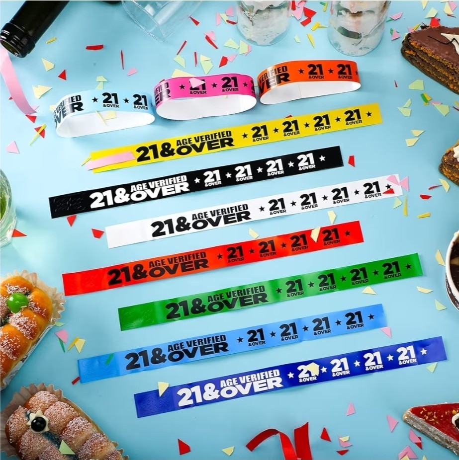 1200 Pcs over 21 Wristbands Paper Events Wristbands Colored Event Wristbands Wat