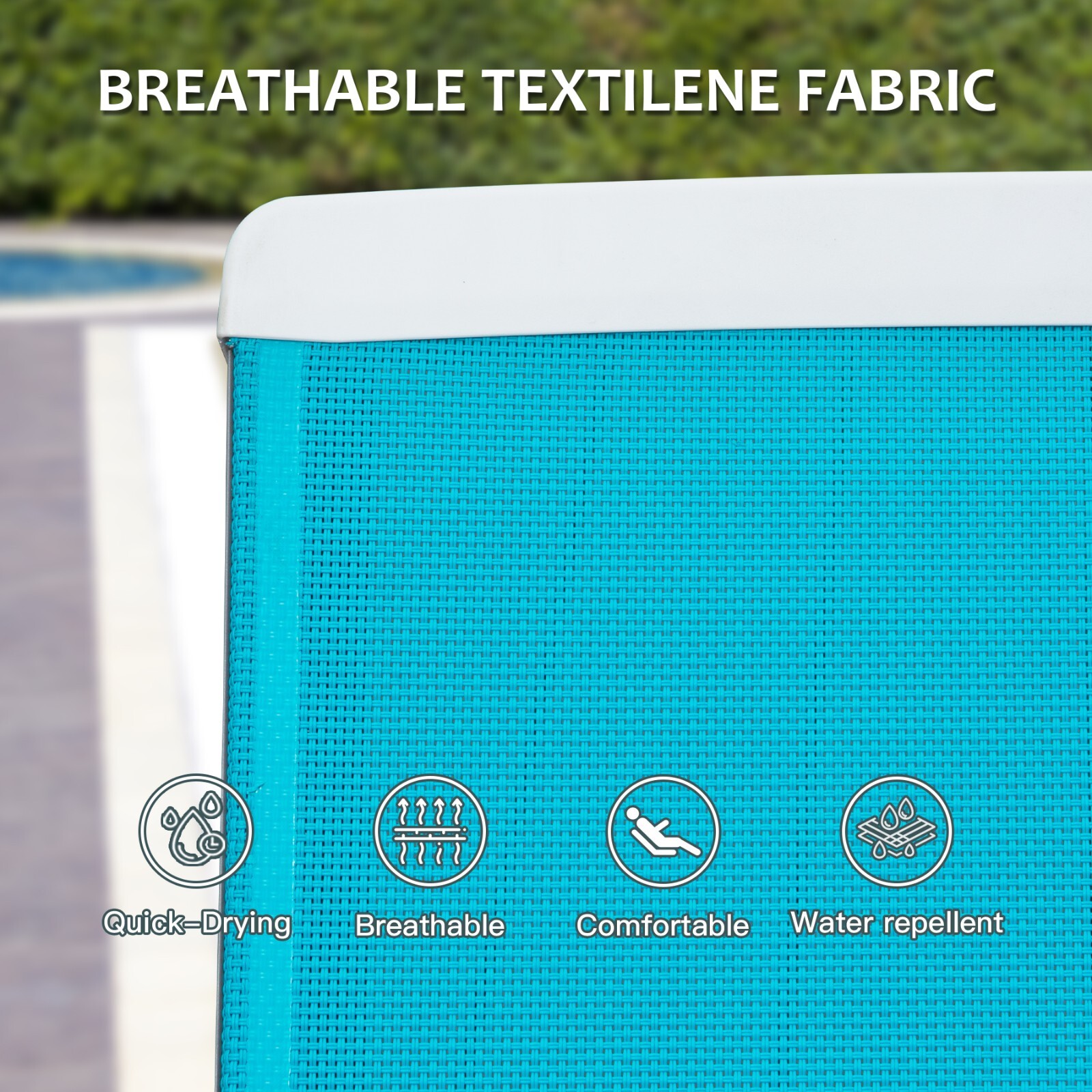 Domi Outdoor Chaise Lounge Aluminum Adjustable Lounge Chair，1 Lake Blue Chair