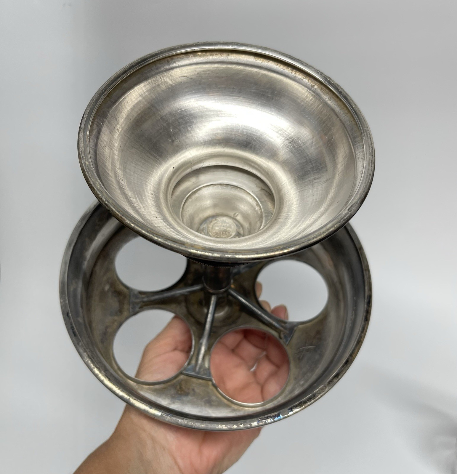 Antique 1800s Hall Elton Cruet Set Condiment Caddy Victorian Era Etched Glass