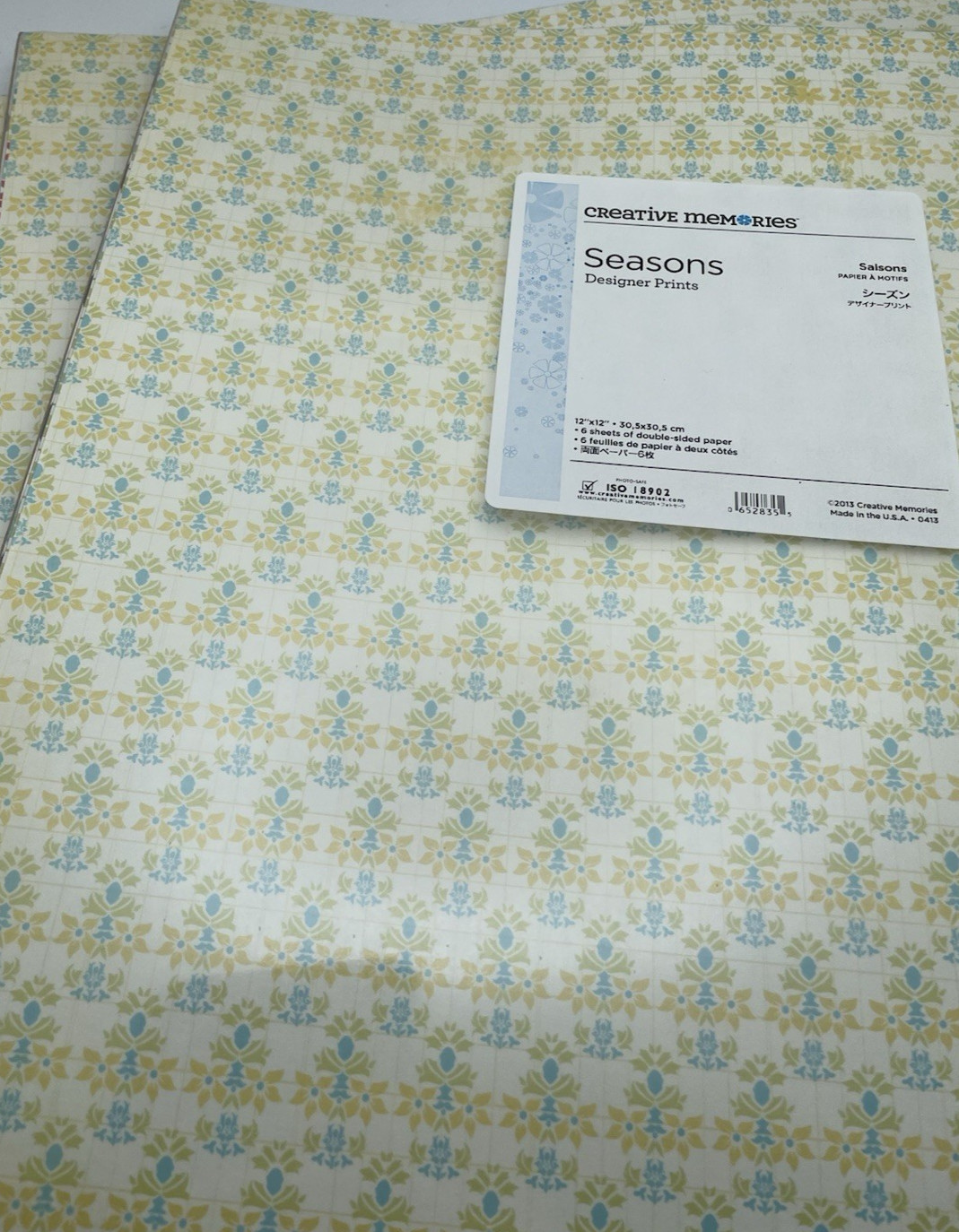 New Creative Memories SEASONS Double side Print Paper Pack Lot 2 packs