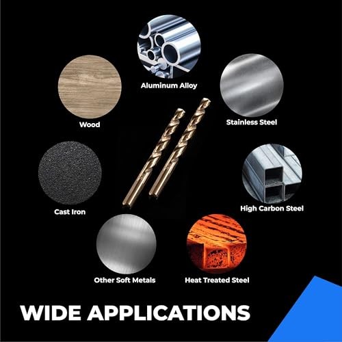 13PCS M35 HSS Metric Twist Drill Bit Set 1.5mm to 6.5mm for Hard Metal Stainless