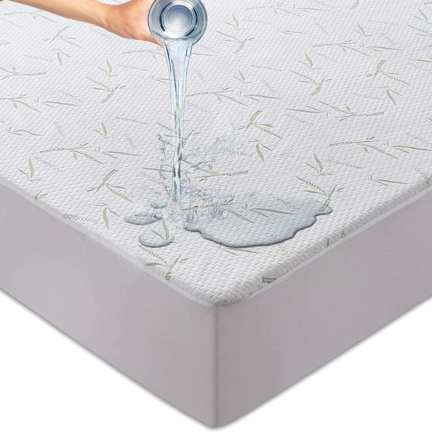 Bamboo Waterproof Mattress Protector Quilted Breathable Premium Mattress Cover