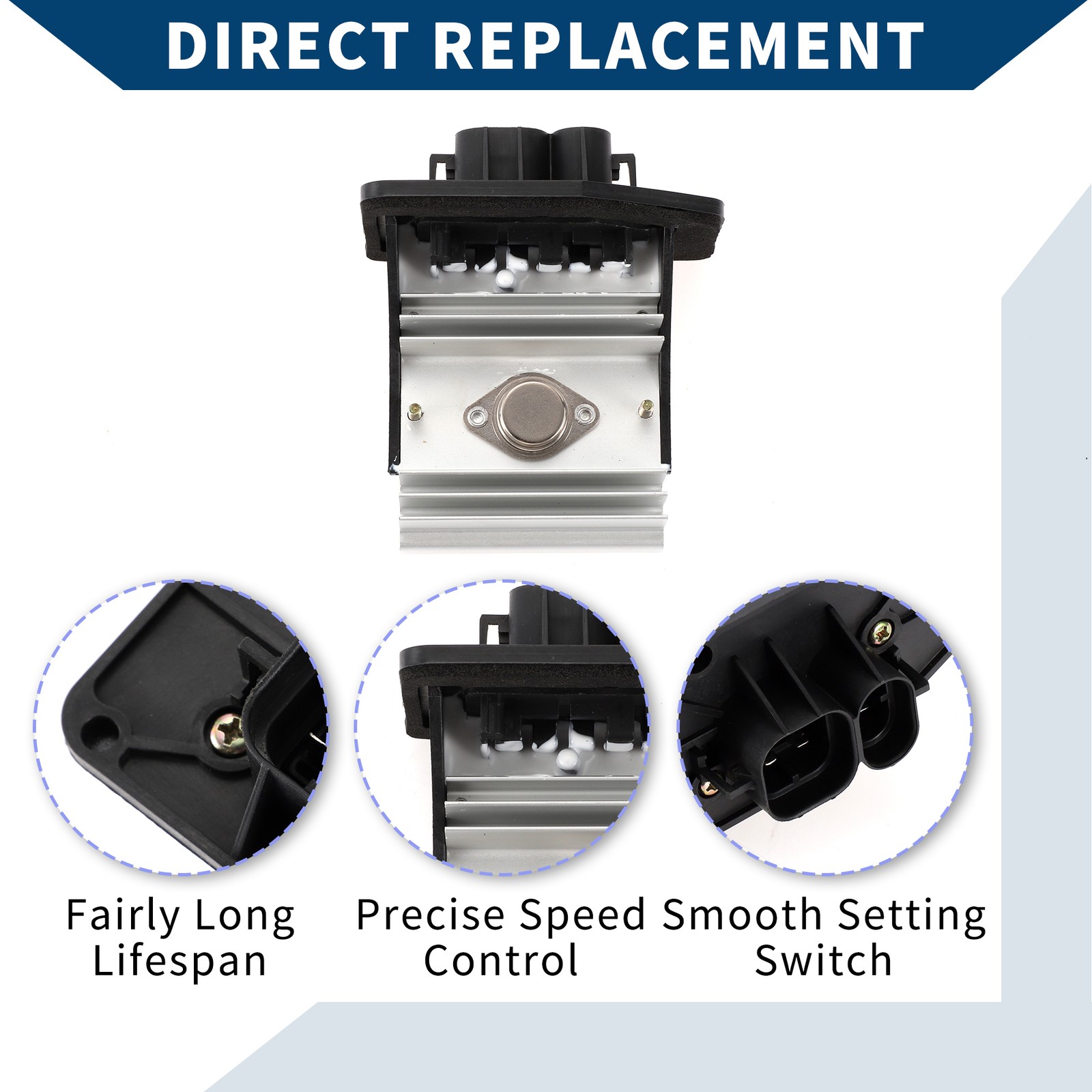 HVAC Blower Motor Resistor No.12484912 for Buick Park Avenue 1991-1993 Black