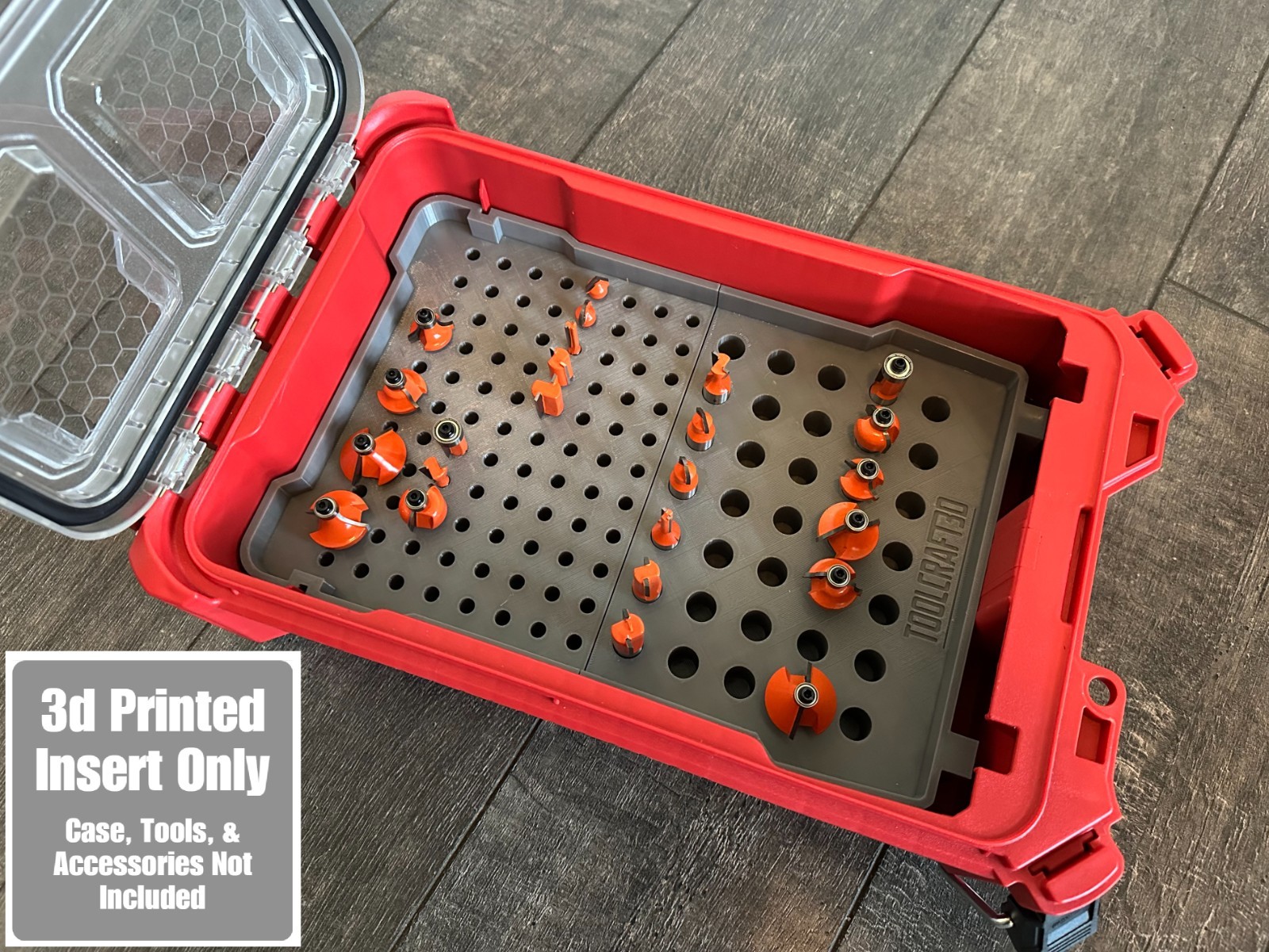 TOOLCRAFT3D Router Bit Organizer Insert for Milwaukee Packout (Insert Only)
