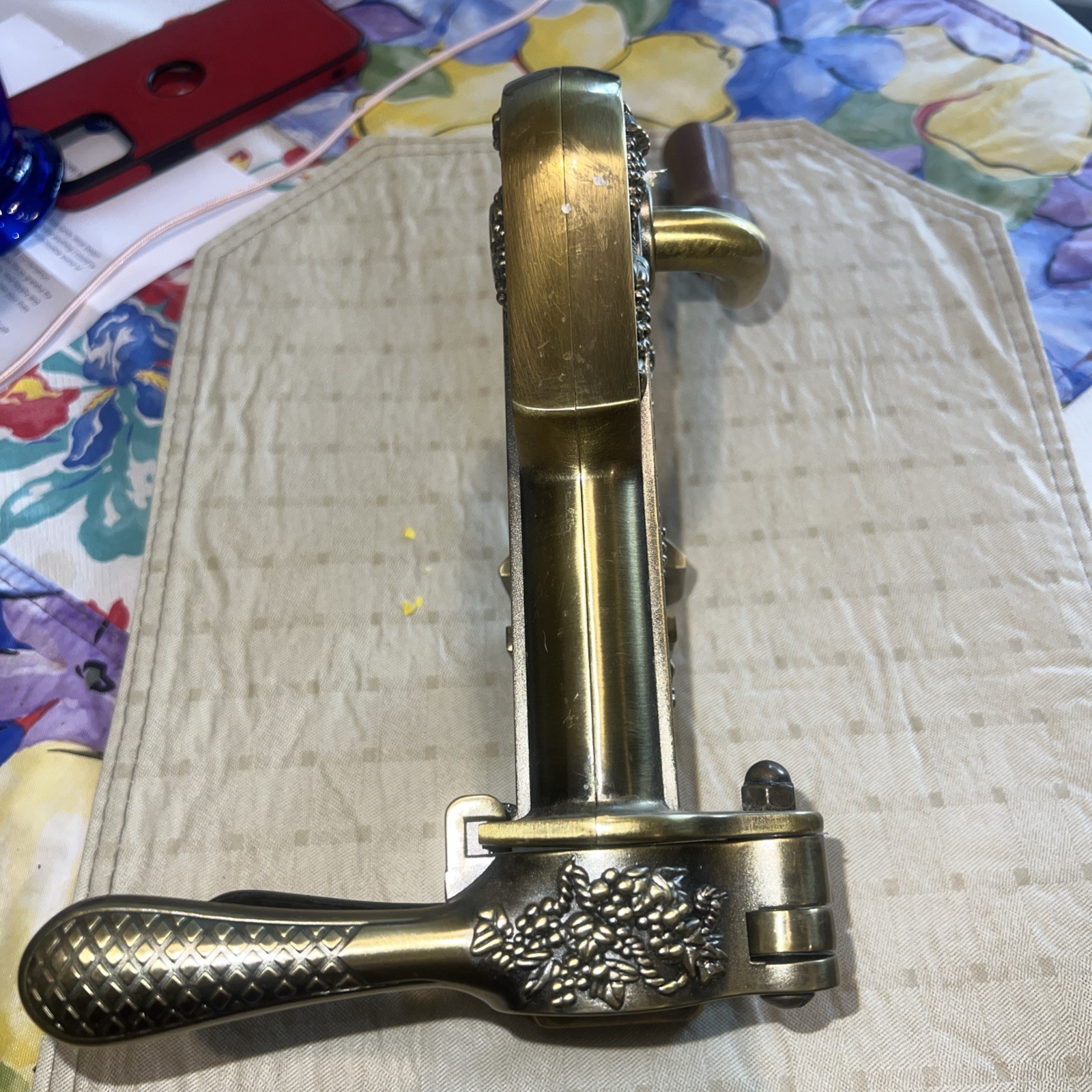 Roger Estate "LEGRAPE" Brass Table Top Corkscrew Wine Opener -- RARE VARIATION