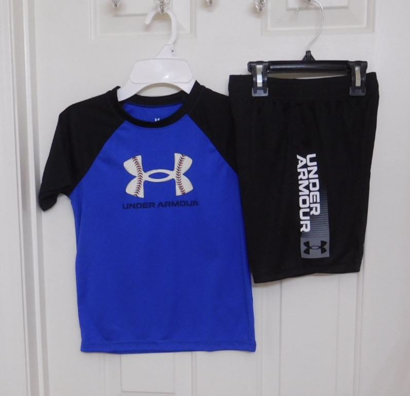 NWT 2pc Under Armour Baseball Logo Shirt & Shorts Set sz 6