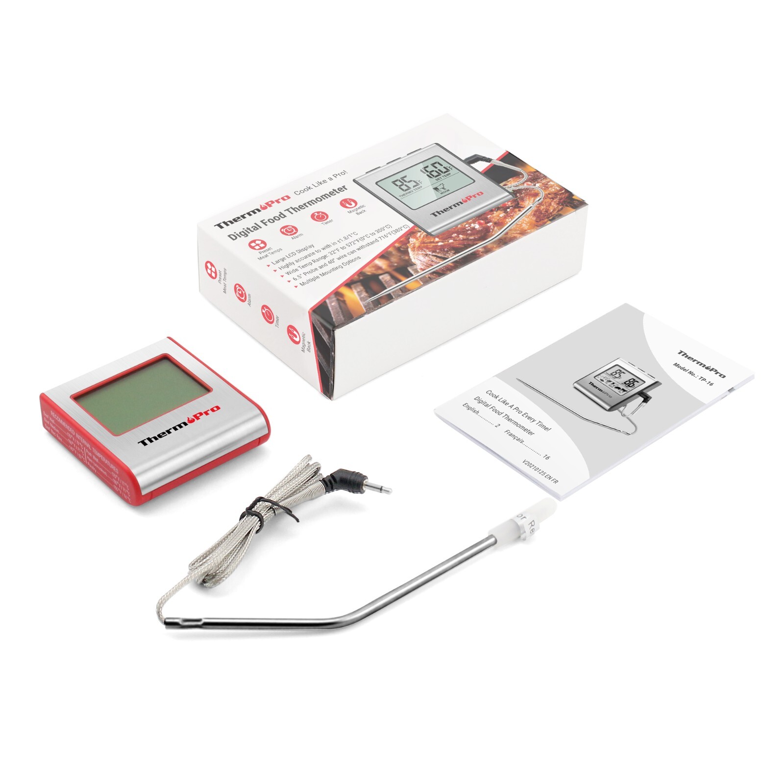 ThermoPro Meat Thermometer Digital Food Cooking Smoker Oven Grill Thermometer