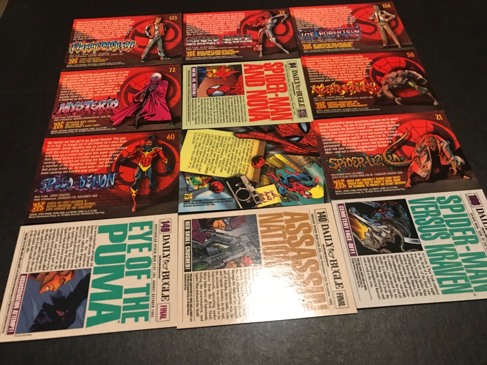 Spider-man 1994 Fleer Mixed Lot Of Cards - Lot Of 12 #4 Marvel Pack ~ Mysterio