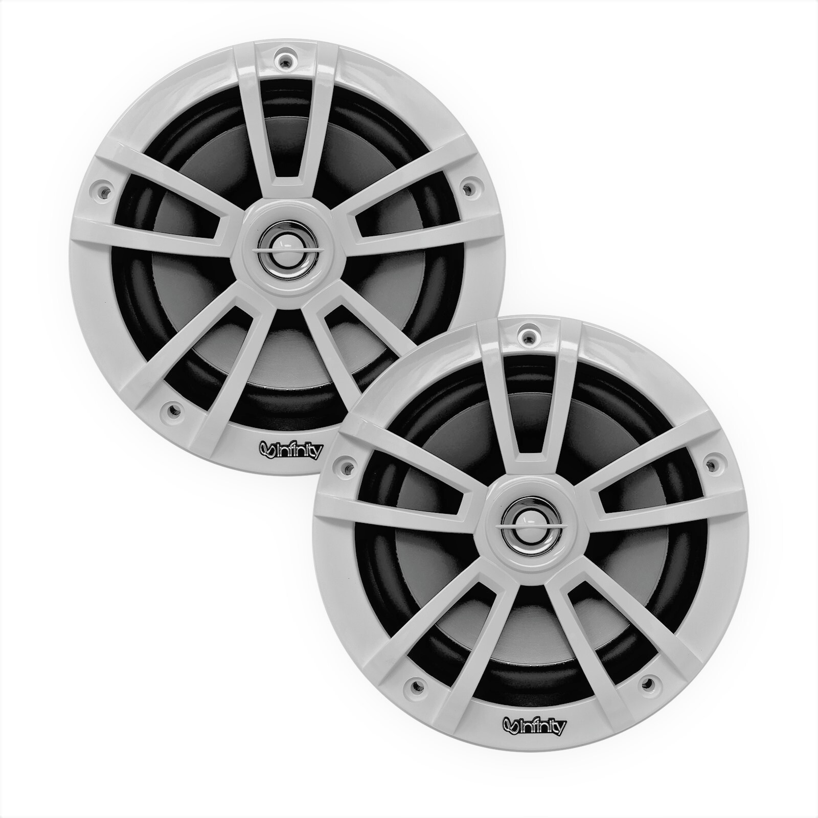 Infinity 6.5" 225 Watt max 2-Way Marine White Speakers (QTY 4) - Bulk Packaging