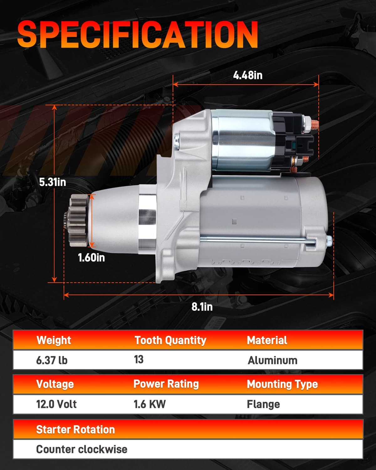 Starter For Toyota Avalon Camry Highlander Rav4 Sienna Solara Lexus ES 2002-2017