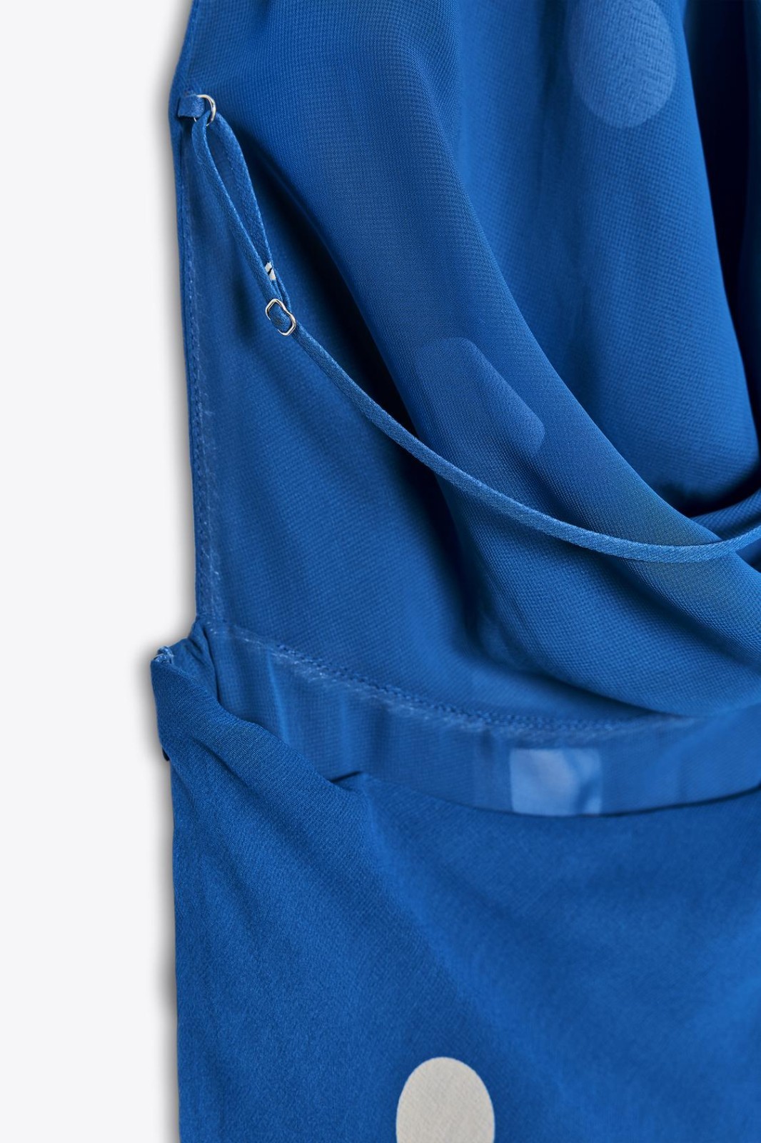 ZARA NEW FW25 PRINTED POLKA DOT MIDI DRESS Blue / White 8410/430_M,L