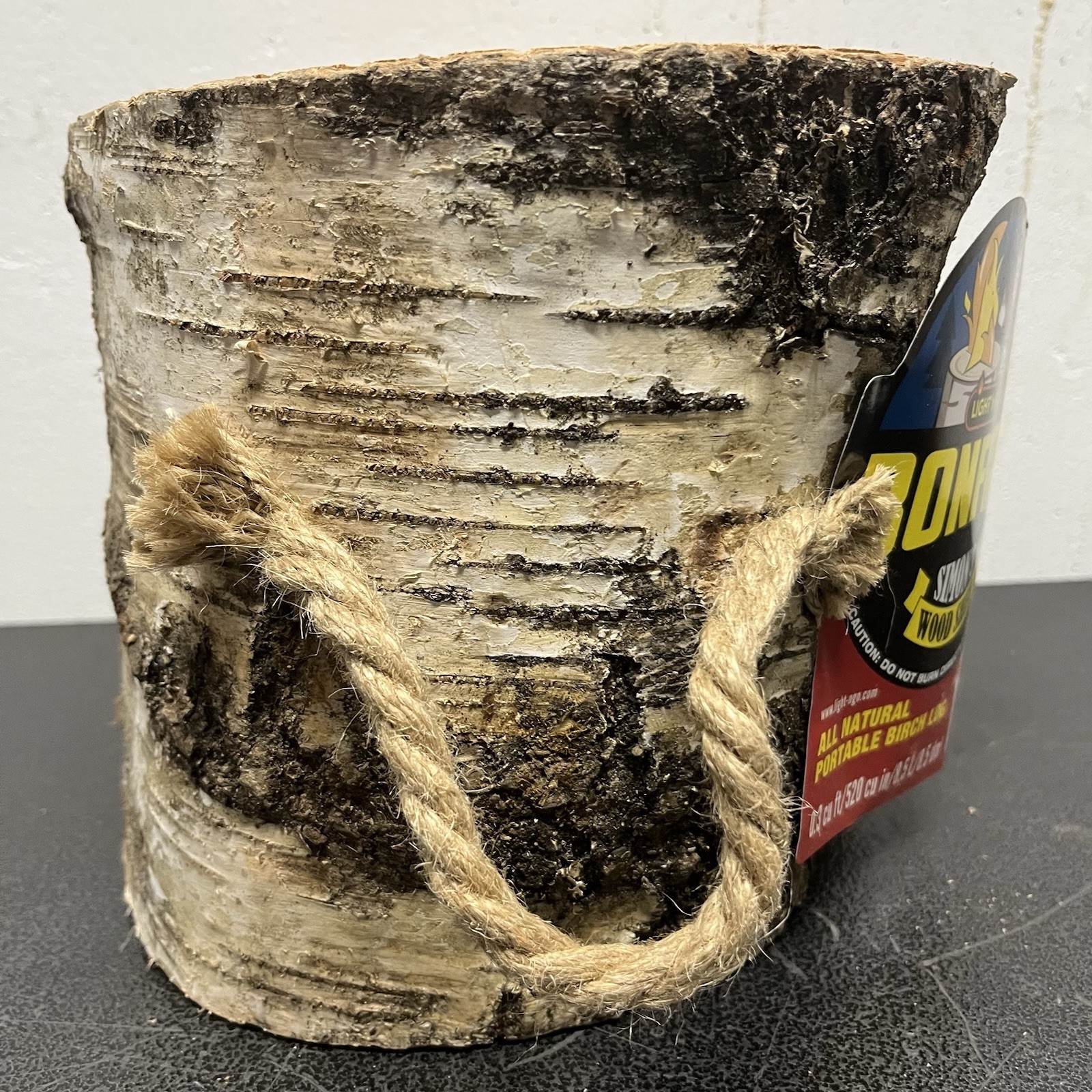 NEW!!! Light 'N Go Portable Bonfire Birch Wood Log - Natural Indoor Outdoor