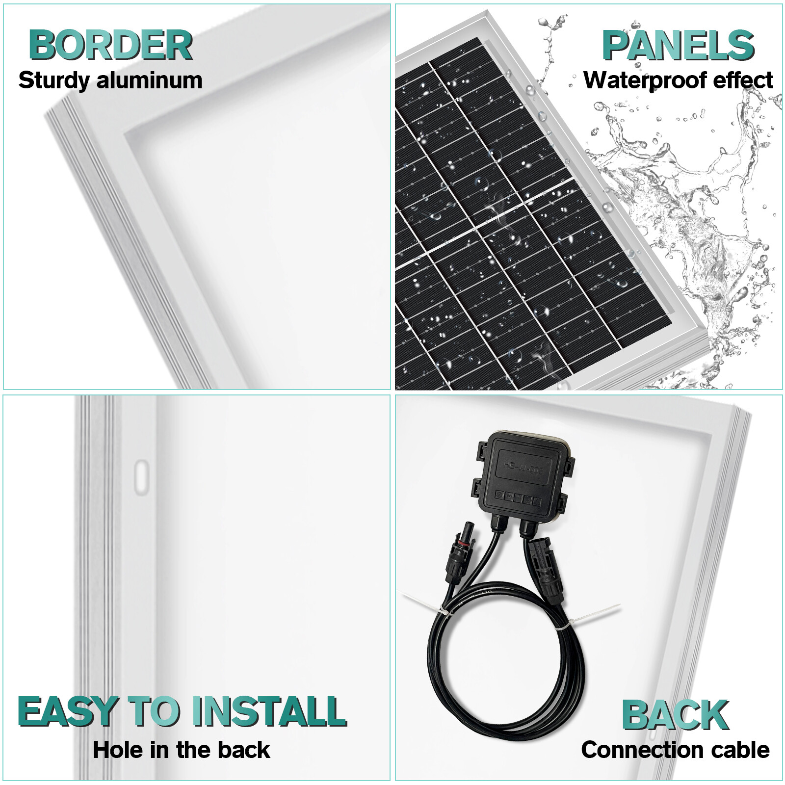 100W Watt 12v Monocrystalline Solar Panel RV Camping Home Off Grid Caravan Boat