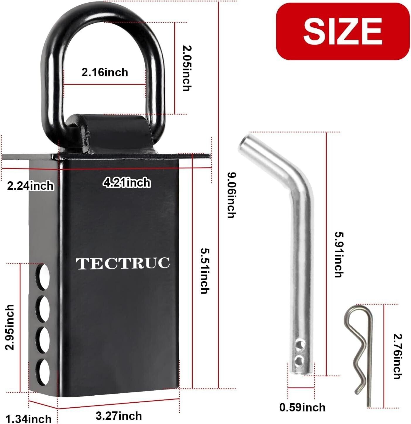 8 Pack Stake Pocket D Ring Heavy Duty Adjustable Trailer Stake Pocket,Black