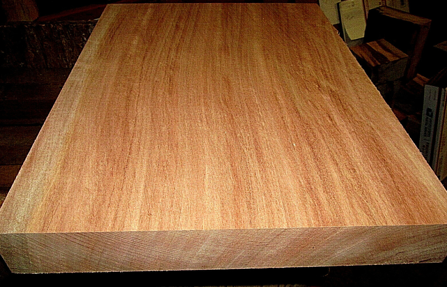 SOLID ONE PIECE EXOTIC KILN DRIED OKOUME GUITAR BLANK LUMBER WOOD 22" X 14" X 2"