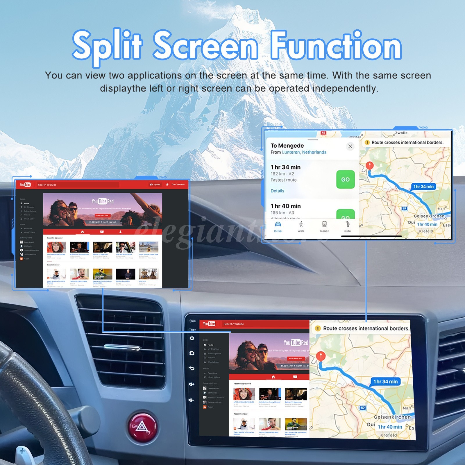 Apple Carplay For 2012-2015 Honda Civic Car Stereo Radio Android GPS Navi