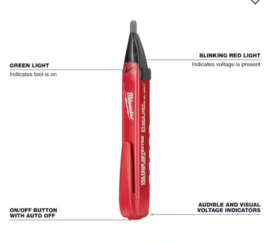 Milwaukee # 2202-20 Voltage Detector With LED (New)