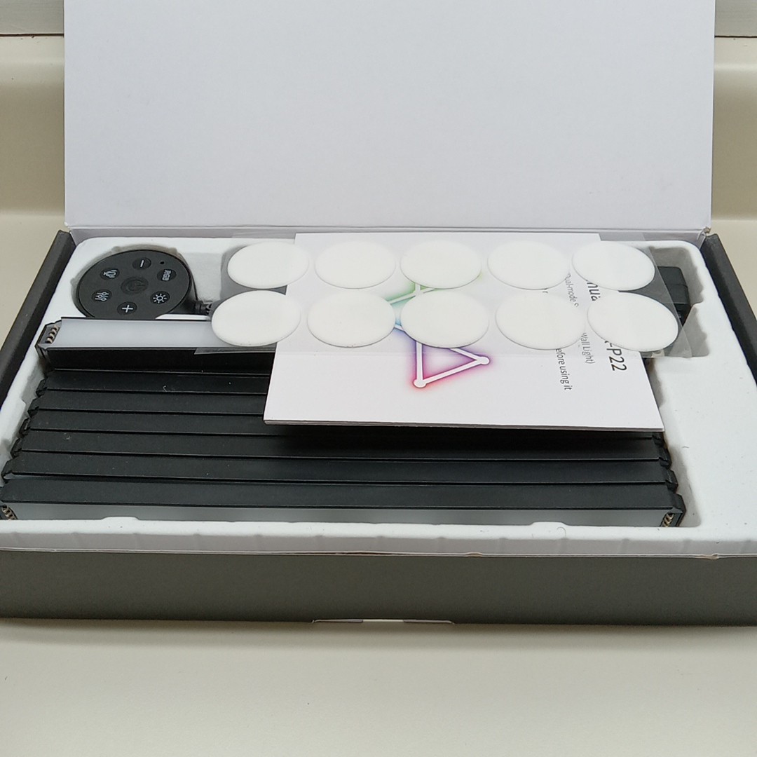 Smart LED Wall Lights Music Sync Voice Control RGB Light Bar 9 Pcs Black.....289