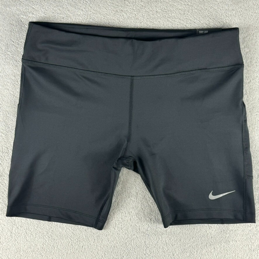 Nike Fast Womens Dri-Fit 7" Compression Running Shorts CJ2373-010 Black Size XL