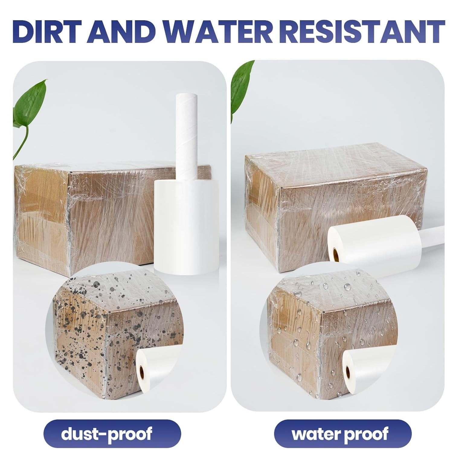 ADHES Mini Hand Stretch Wrap Film, 5 Inch x 1000 Feet 80 Gauge for Packing