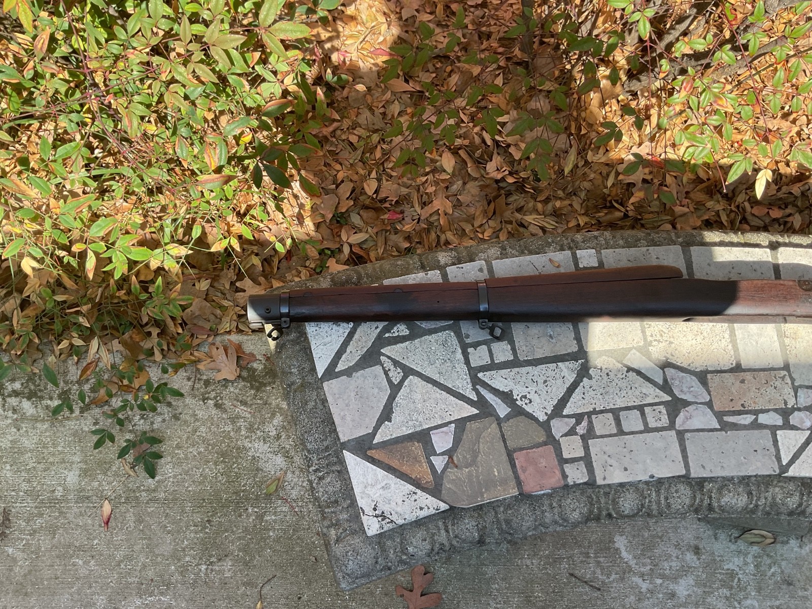 Remington 1903A3 stock, handguard, hardware as shown. Cartouches