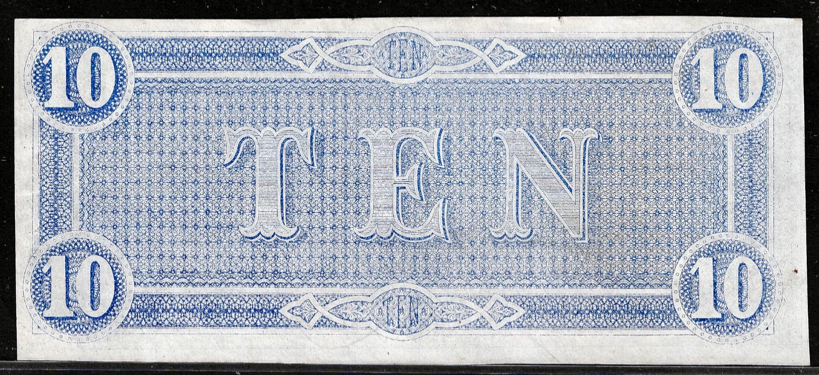 1864 CSA CONFEDERATE STATES AMERICA CURRENCY $10 Dollar Note S/N 14014 T-68