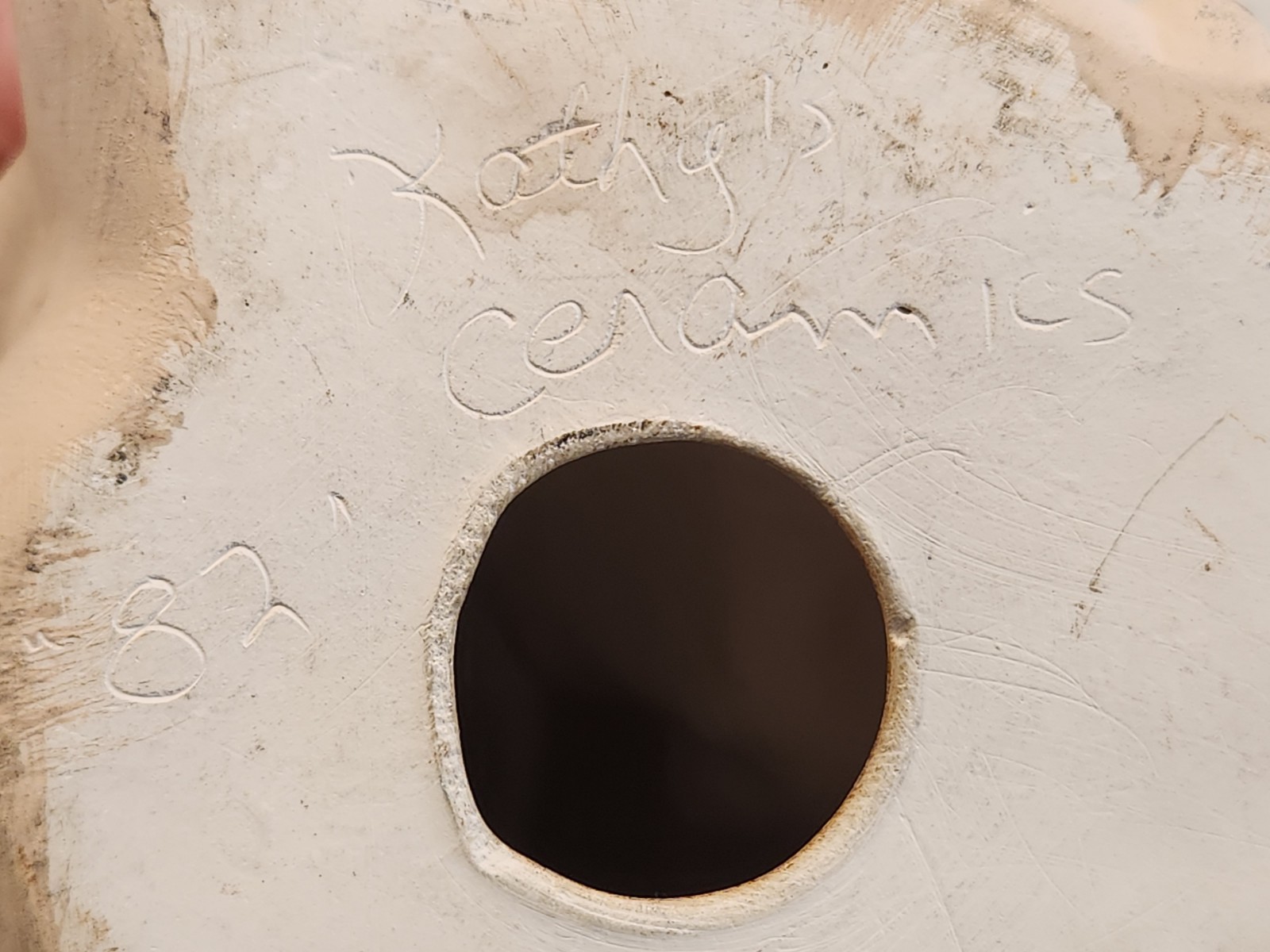 Weird Blonde Winged Angel Cherub 9.5" Statuette Figure 1982 Kathy's Ceramics