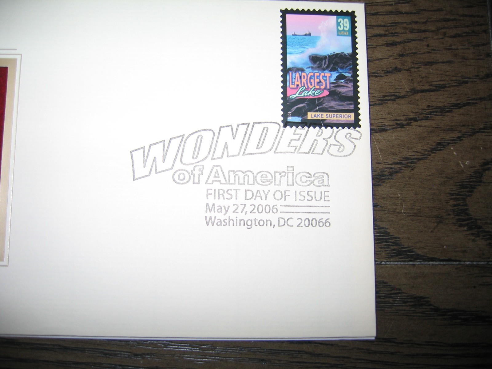 2006 Wonders of America Largest Lake Superior Replica Golden Cover Stamp