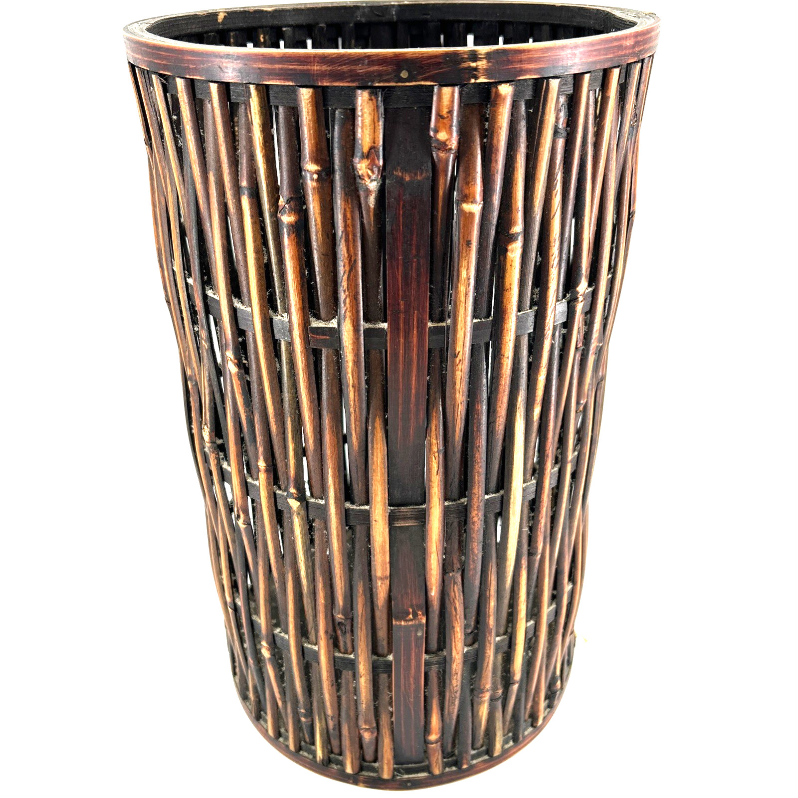 Stained Bamboo Umbrella Stand Holder 15” x 9"