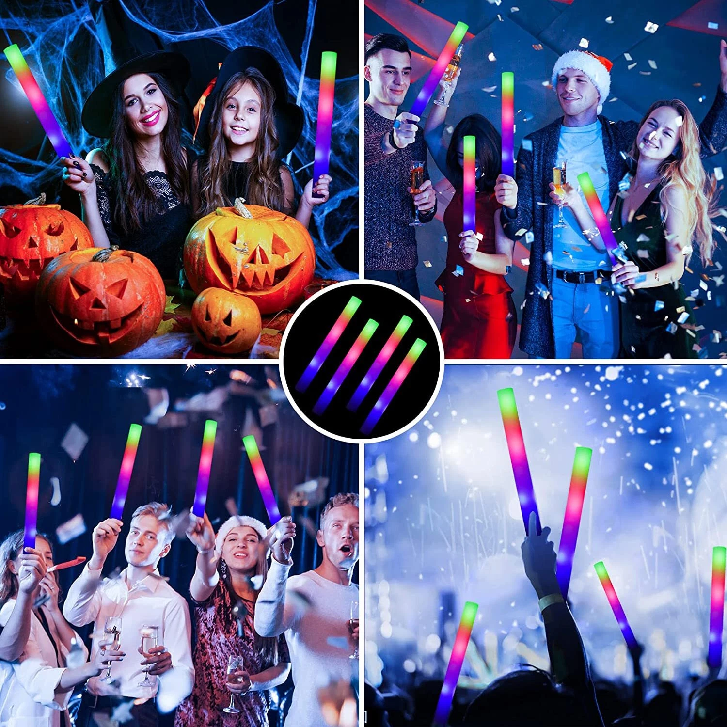 100-500 PCS Light Up Foam Sticks LED Wands Batons Party Dj Flashing Glow Sticks