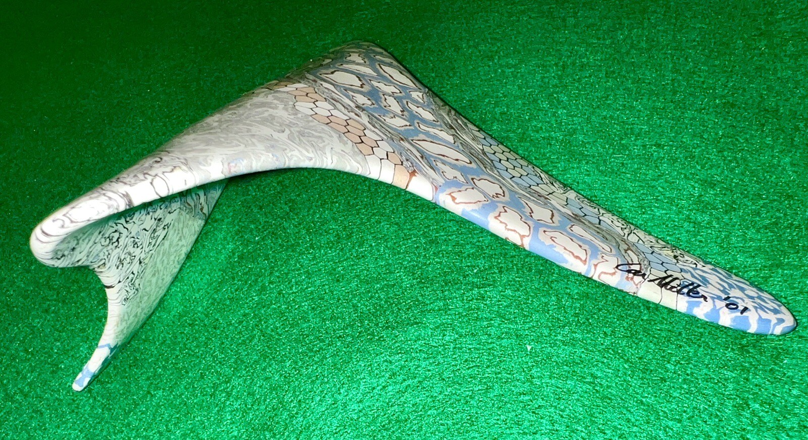 SIGNED Handcrafted NERIKOMI Art Pottery LOU MILLER 2001 Bowl Dish ORIGINAL