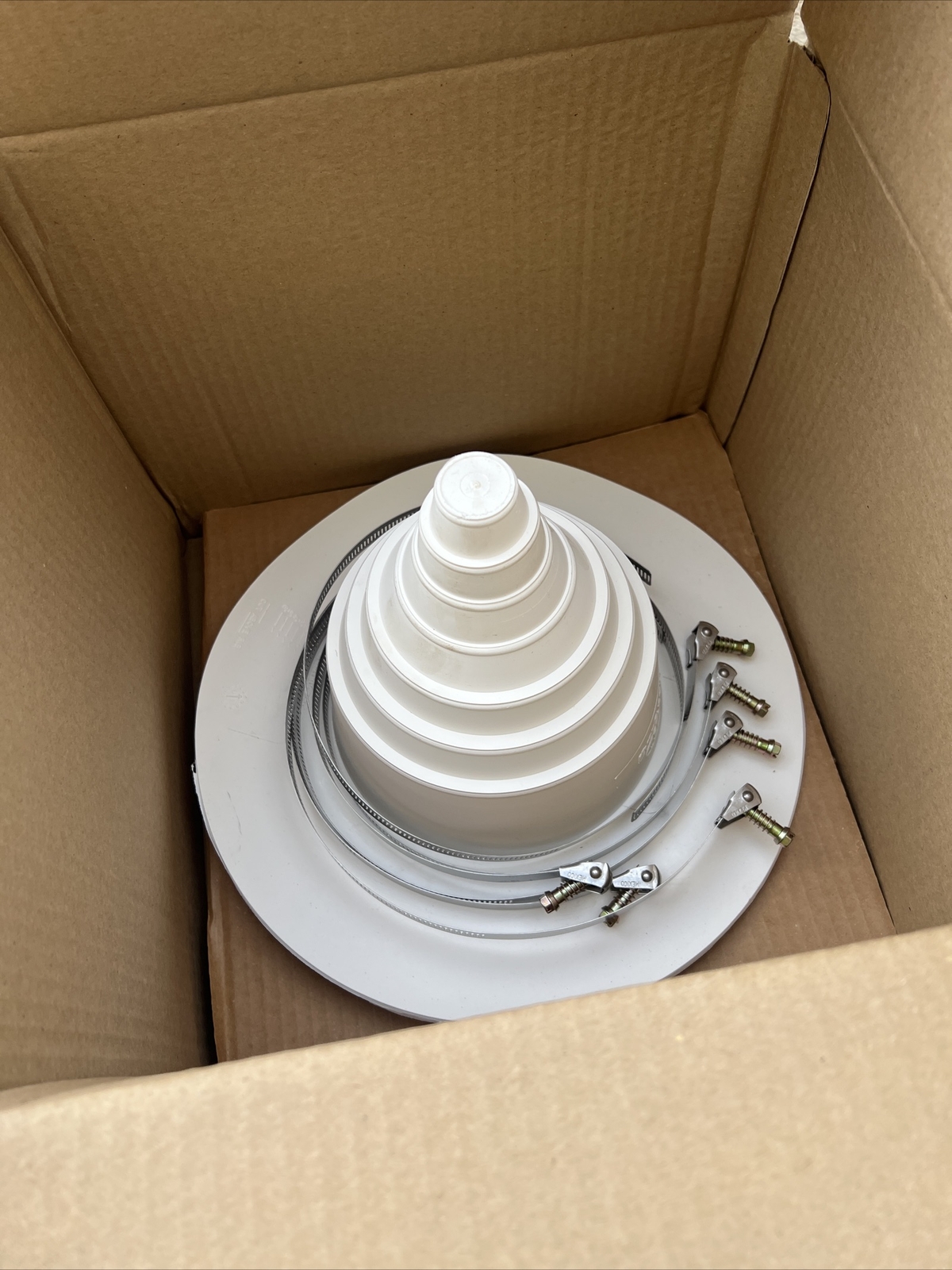 1/2 Dozen Everguard TPO Plus White Vent Boot 1” To 6” 8513920 Roofing Supplies