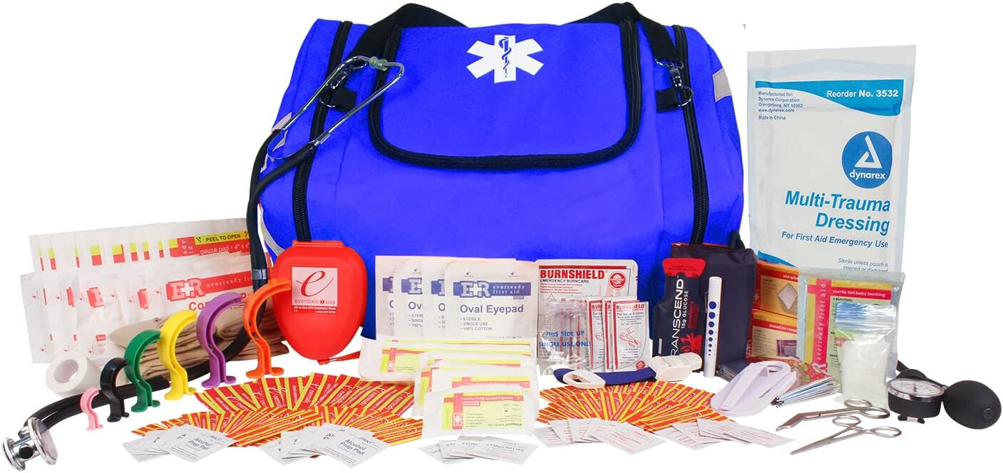 Paramedic First Responder Kit First Aid Fully Stocked Trauma Emergency Kit Blue