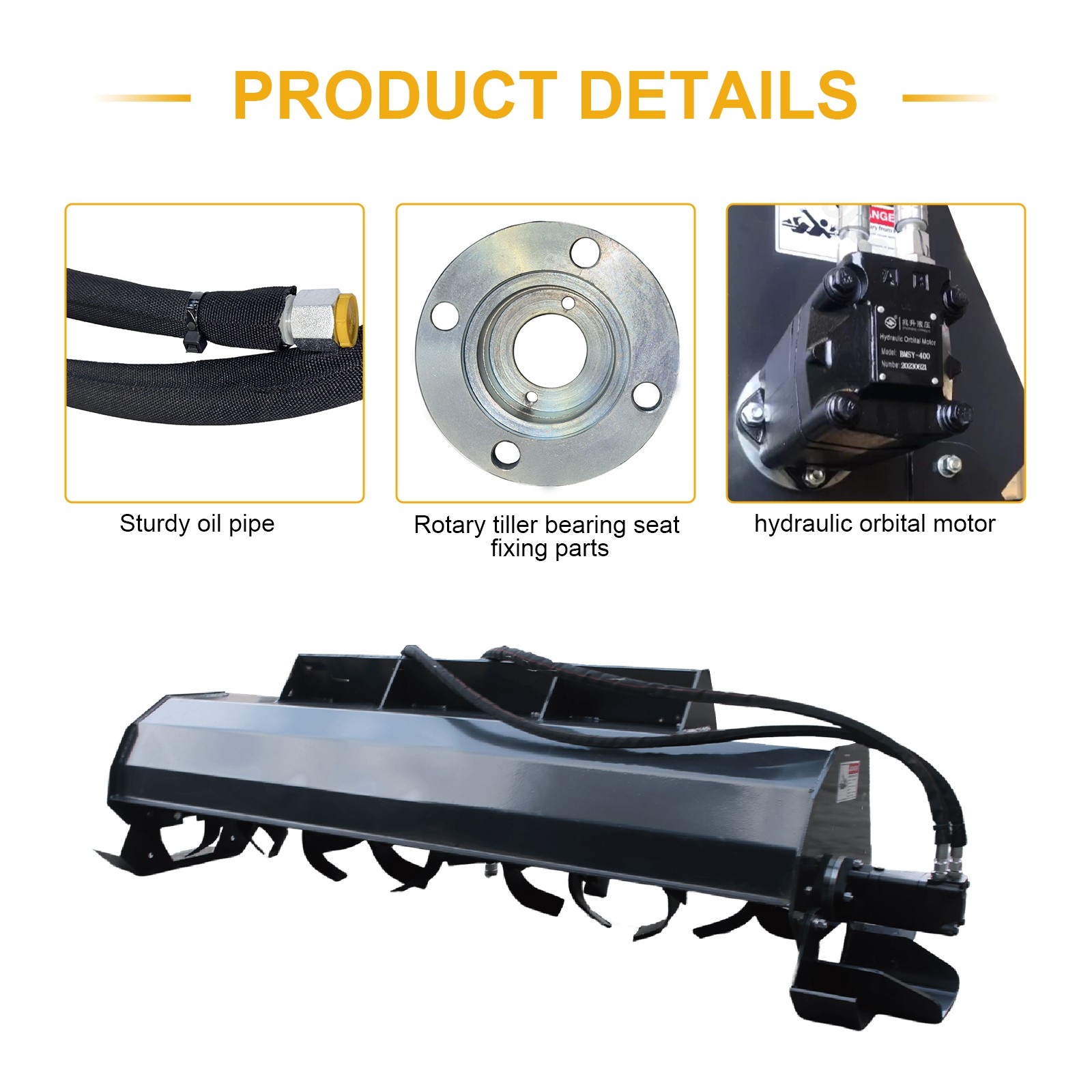 Wolverine TL-12-72 Skid Steer Attachments72"Heavy Duty Rotary Tiller Cultivator·