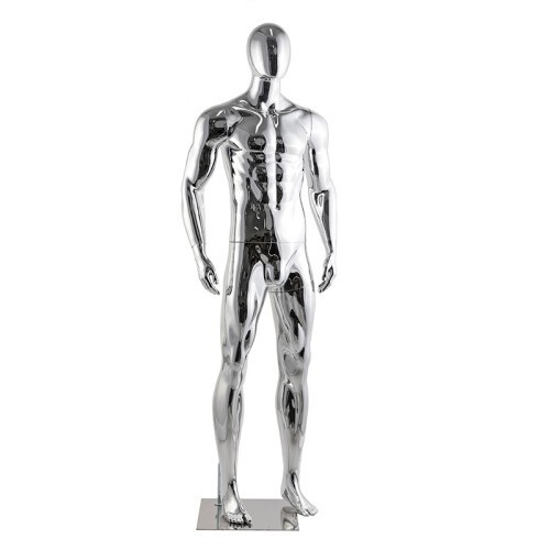 Male Chrome Plastic Unbreakable Mannequin Display Dress Form #PS-NIPEG-CS