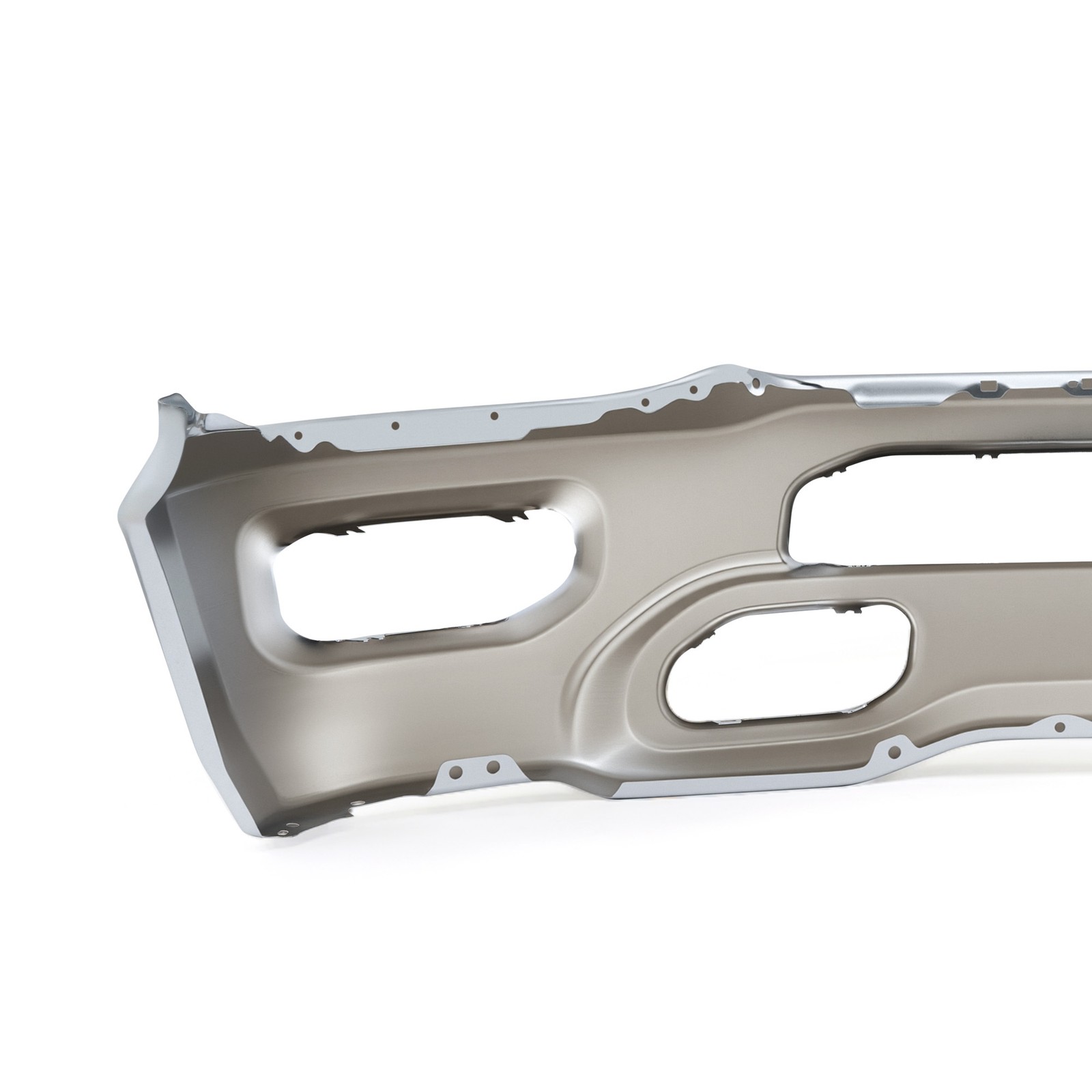 Chrome Front Bumper Face Bar Fits 2019-2024 Dodge Ram 1500 with Fog Light Holes